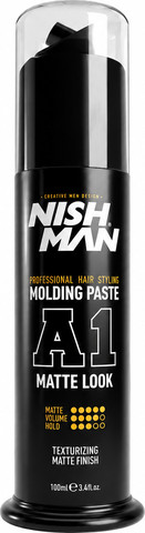NISHMAN A1 Matte Look – משחת עיצוב לשיער בגימור מט 100 מ"ל