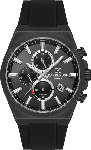 שעון גבר Daniel Klein Exclusive DK.1.14348-6 – שחור מלא עם רצועת סיליקון