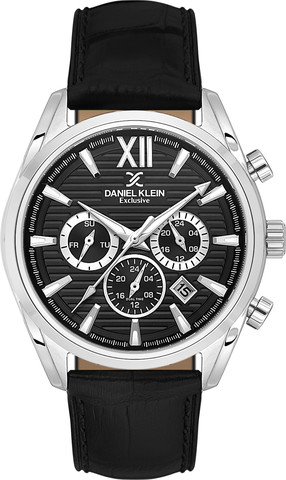 שעון גבר Daniel Klein Exclusive DK.1.14355-2 – כסף ושחור בעיצוב אלגנטי קלאסי