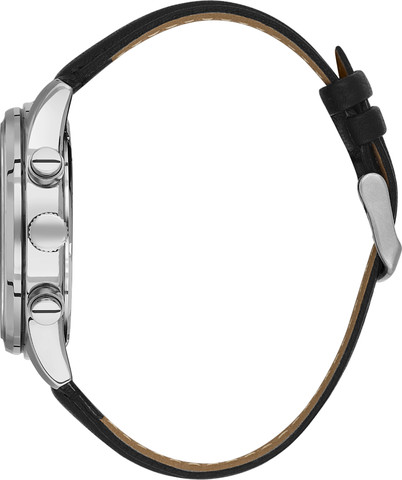 שעון גבר Daniel Klein Exclusive DK.6.14444-2 – כסף עם לוח שחור ורצועת עור שחורה