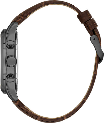 שעון גבר Daniel Klein Exclusive DK.1.14344-6 – כחול עם גוף שחור ורצועת עור חומה