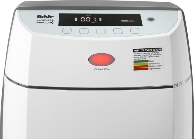 מטהר אוויר חכם נשלט באמצעות Fakir Wi-Fi פאקיר Luminoso Smart - תצוגת LED