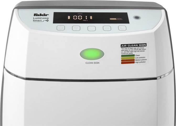 מטהר אוויר חכם נשלט באמצעות Fakir Wi-Fi פאקיר Luminoso Smart - תצוגת LED