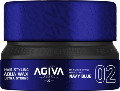 ווקס לשיער Agiva Hair Wax 02 NAVY BLUE Aqua Wax Ultra Strong 155mL אגיבה