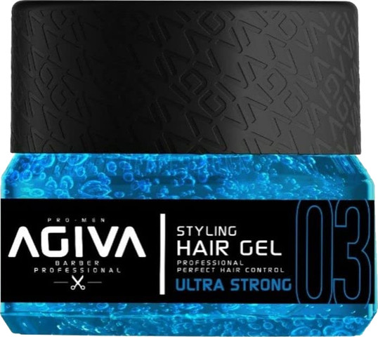 ג'ל לשיער Agiva Styling Hair Gel Ultra Strong 03 - Blue 200ml - אחיזה מקסימלית לעיצוב מושלם