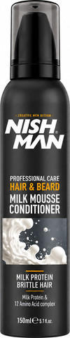 NISHMAN Milk Mousse Conditioner – מוס קונדישנר עם חלבון חלב לשיער ולזקן 200 מ"ל