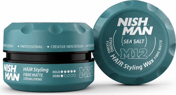 NISHMAN M12 Sea Salt Fibre Matte Wax – ווקס סיבי מט במרקם מלח ים