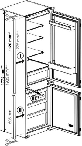 מקרר אינטגרלי מקפיא תחתון - 254 ליטר Beko בקו RCNE275K54BI