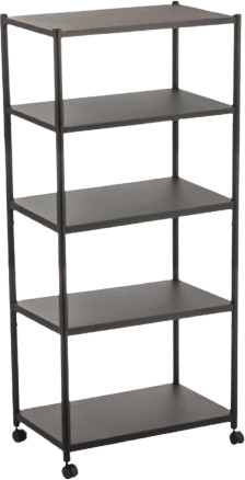 כוננית מתכת 5 מדפים על גלגלים 80×40×160 ס״מ – מדף אחסון רחב לבית ולעסק