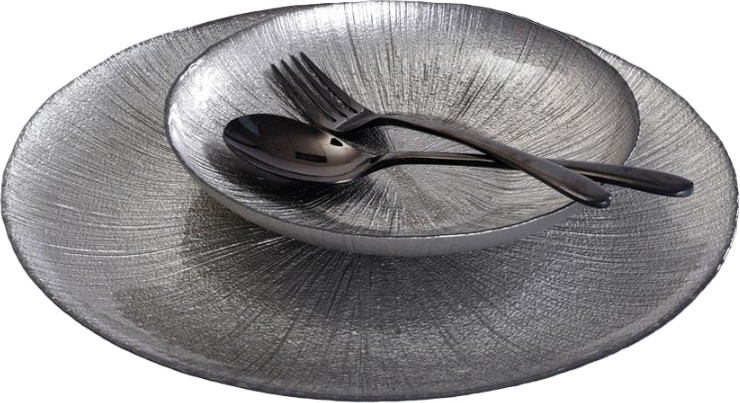 סט צלחות זכוכית 18 חלקים  MARTINEZ Silver