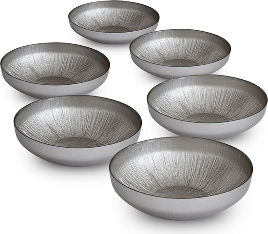סט 6 מרקיות זכוכית צבע כסף MARTINEZ SILVER