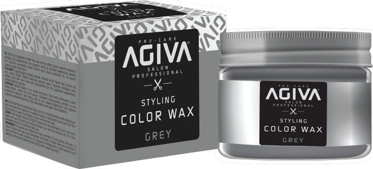 ווקס צובע זמני בצבע אפור Agiva Hair Styling Color Wax Grey 120ml