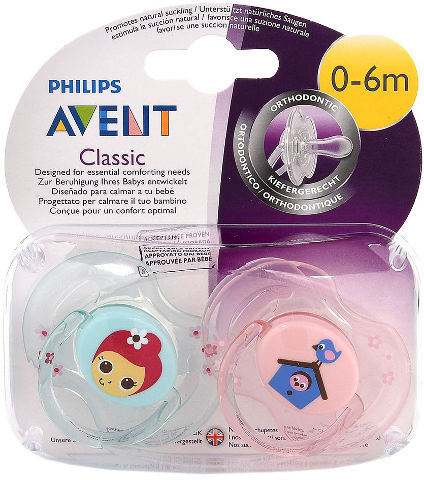 מוצץ קלאסי סיליקון 0-6 פיה וציפור בקן