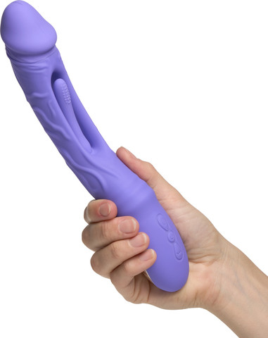 דילדו רוטט ומלטף Flax עם מגרז נקודת G | ,סגול