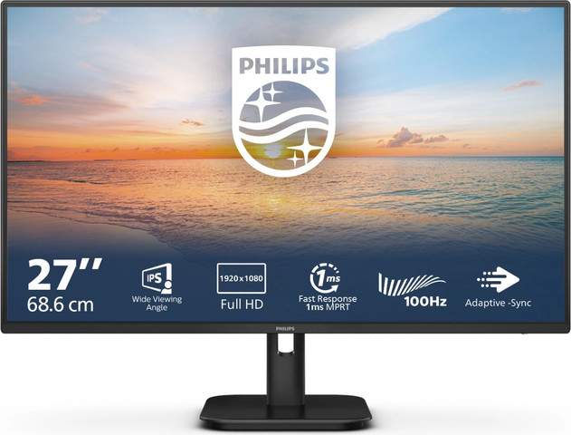 מסך מחשב Philips 1000 series 27E1N1100A/01 בגודל 27 אינץ' בצבע שחור