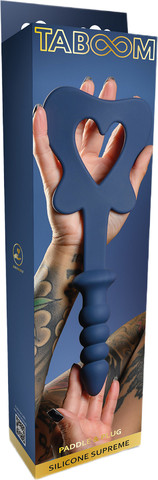 פלג אנאלי בצורת שוט | Silicone Paddle and Plug ,כחול