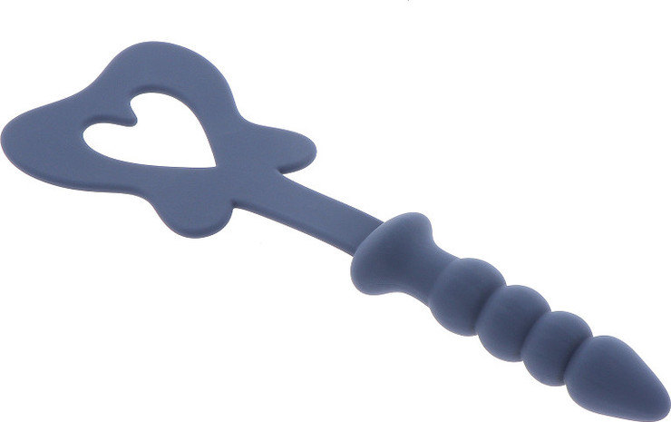 פלג אנאלי בצורת שוט | Silicone Paddle and Plug ,כחול