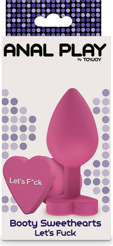 פלאג אנאלי בצורת לב ומסרים שובבים  8.5 ס"מ | Buttplug Let's Fuck ,ירוק