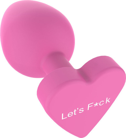פלאג אנאלי בצורת לב ומסרים שובבים  8.5 ס"מ | Buttplug Let's Fuck ,ירוק
