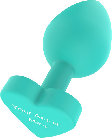 פלאג אנאלי בצורת לב ומסרים שובבים  8.5 ס"מ | Buttplug Your Ass Is Mine ,ירוק