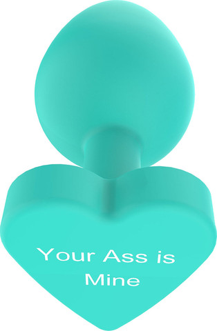 פלאג אנאלי בצורת לב ומסרים שובבים  8.5 ס"מ | Buttplug Your Ass Is Mine ,ירוק