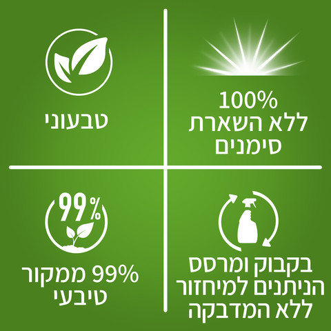 פעולה משולשת לניקוי חלונות ומשטחים