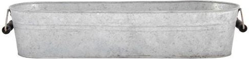 אדנית פח רחבה עם ידיות מעוצבת גוון אפור 11.9X58.5X17.3 ס"מ