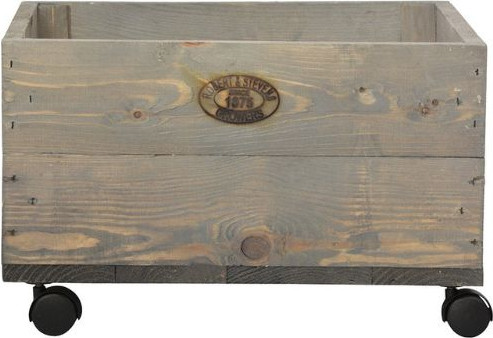 אדנית עץ אורן בגוון טבעי על גלגלים, 24X39X39 ס"מ, מושלמת לעציצים ופרחים בגינה והמרפסת