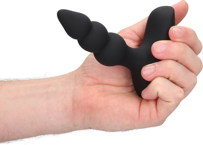 פלאג אנאלי רוטט מדורג עם שלט רחוק – Loveline Beaded Vibrating Anal Plug ,שחור