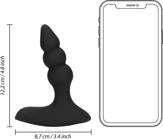 פלאג אנאלי רוטט מדורג עם שלט רחוק – Loveline Beaded Vibrating Anal Plug ,שחור
