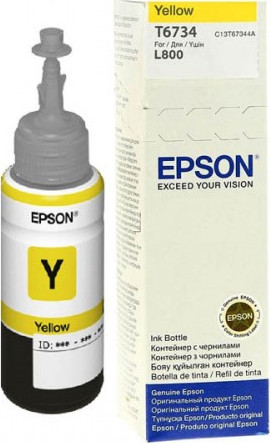 דיו למדפסת EPSON T6734 צהוב מקורי (70מ"ל/1,800 דפים)