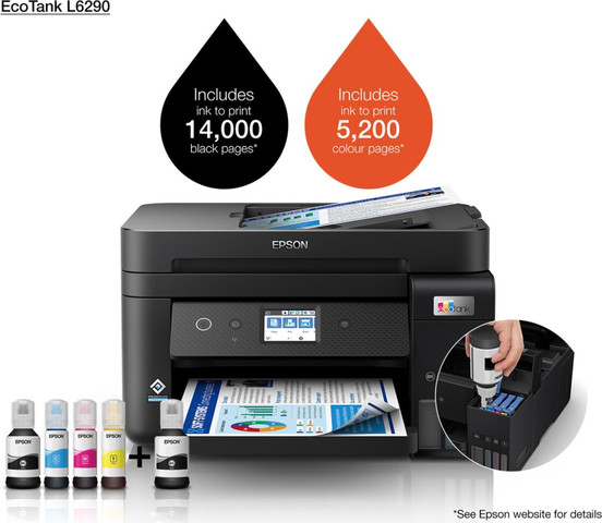 מדפסת אלחוטית משולבת Epson אפסון EcoTank L6290