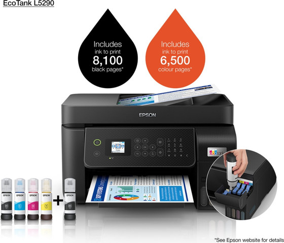 מדפסת אלחוטית משולבת Epson אפסון EcoTank L5290