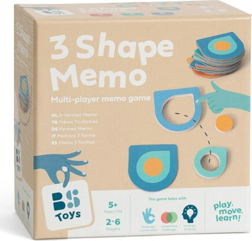 משחק זיכרון הרכבת פאזל 3 חלקים מעץ - BS Toys