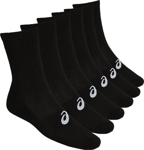 ASICS Unisex 6PPK CREW SOCK גרבי ספורט וריצה יוניסקס אסיקס גרביים ארוכות מארז שישיה צבע שחור