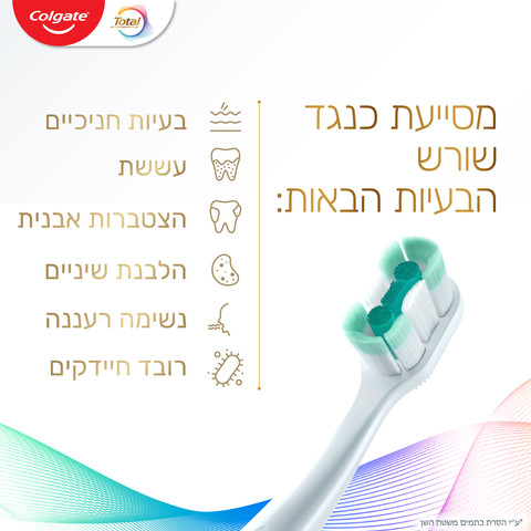 טוטאל מברשת שיניים מקציפה לניקוי עמוק והגנה ומניעה פעילה מארז