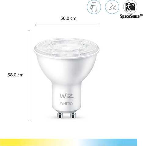 זוג נורות ספוט דקרויקה Wi-Fi BLE 50W GU10 927-65 TW 2PF/6 לבן