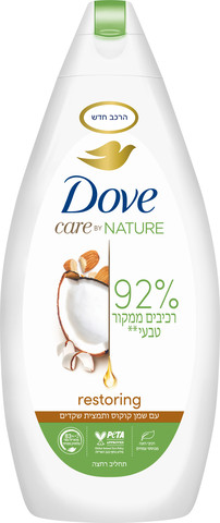 CARE BY NATURE תחליב רחצה עם שמן קוקוס ותמצית שקדים