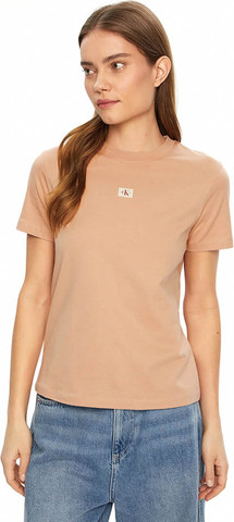 חולצת טישירט קצרה קלווין קליין Woven Label Regular Jersey נשים