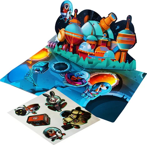 חוברת טוש מים ומדבקות 3 ב-1 - הרפתקאות קסומות - Qwi toy