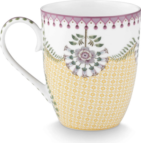 ספל קפה מפורצלן Lily&Lotus Tiles Yellow בנפח 350 מל מבית Pip Studio