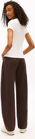 חולצת טישירט קצרה טומי הילפיגר Slim Gmd Script Rib נשים - טומי הילפיגר - White