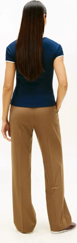 חולצת טישירט קצרה טומי הילפיגר Logo Slim Ringer נשים
