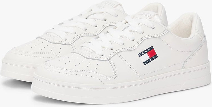 נעלי טומי הילפיגר The Greenwich Leather Contrast Heel Trainers נשים