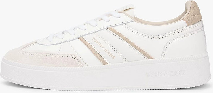 נעלי טומי הילפיגר The Greenwich Leather Mixed Texture Platform Trainers נשים