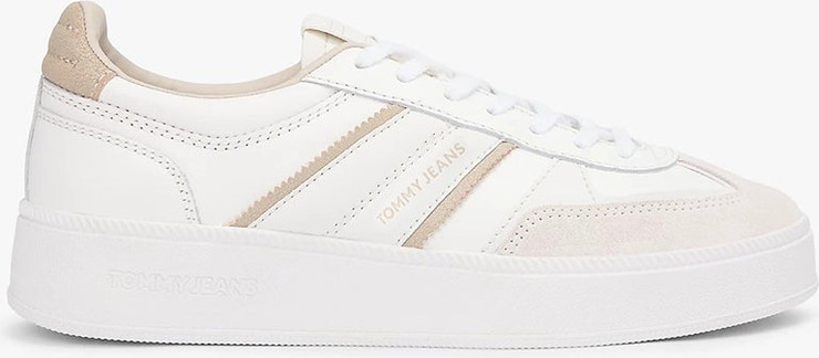נעלי טומי הילפיגר The Greenwich Leather Mixed Texture Platform Trainers נשים