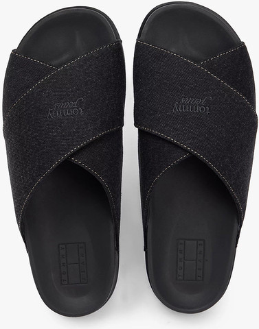 כפכפי טומי הילפיגר Denim Crossover Strap Lightweight Slides נשים