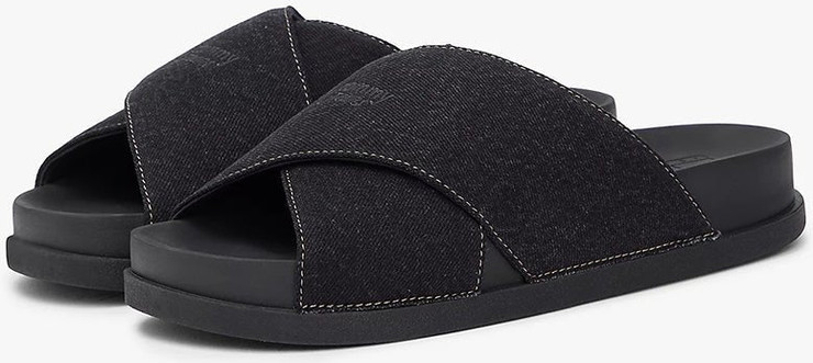 כפכפי טומי הילפיגר Denim Crossover Strap Lightweight Slides נשים
