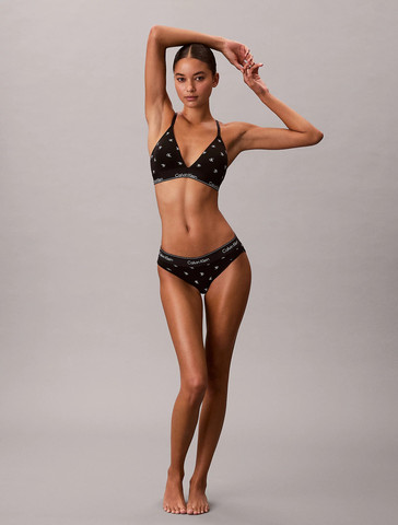 חזייה קלווין קליין Lightly Lined Triangle Bralette נשים - קלווין קליין - Black