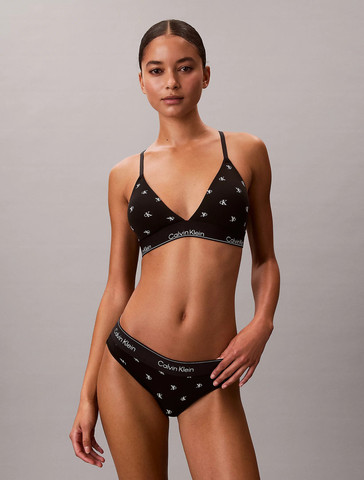חזייה קלווין קליין Lightly Lined Triangle Bralette נשים - קלווין קליין - Black